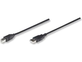 Manhattan USB 2.0 A/B USB-kabel 3 m USB A USB B Sort
