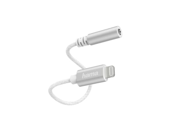 Hama Essential Line - Lightning til hodetelefonjakk-adapter - Lightning hann til mini-phone stereo 3.5 mm hunn - hvit