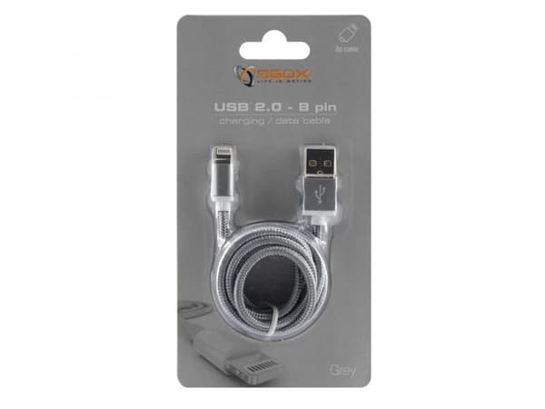 SBOX IPH7-GR, Grå, USB A, Lightning, 1,5 m, Hankjønn, Hankjønn