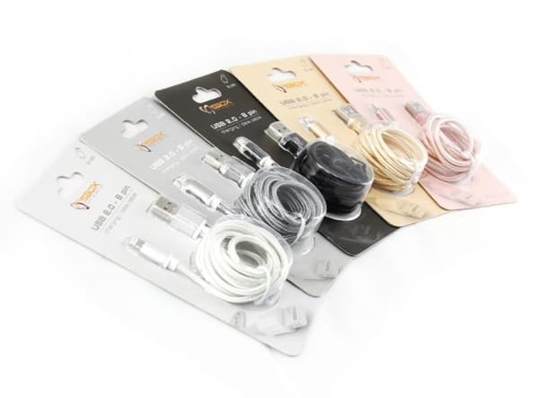 SBOX IPH7-G, Gull, USB A, Lightning, 1,5 m, Hankjønn, Hankjønn