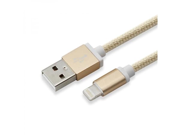SBOX IPH7-G, Gull, USB A, Lightning, 1,5 m, Hankjønn, Hankjønn