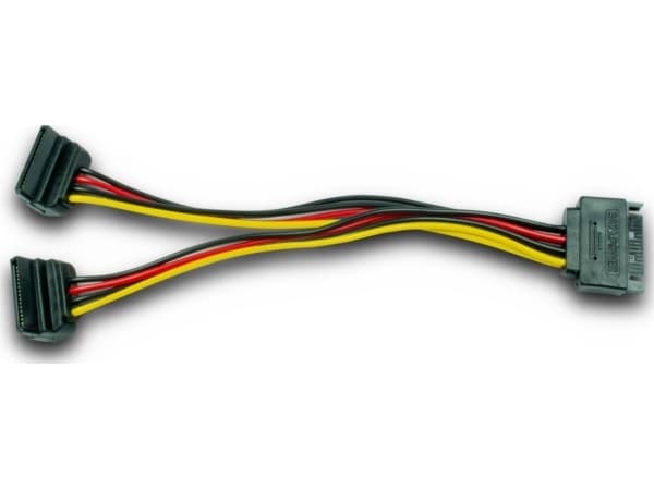 Inter-Tech - SATA-sovitin - SATA strøm (han) til SATA strøm (hun) vinklet - 15 cm