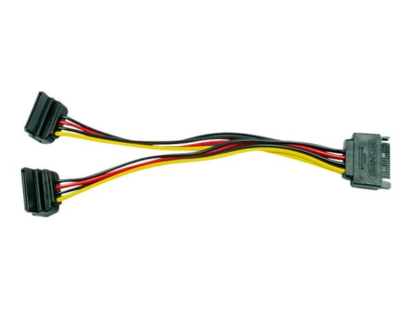 Inter-Tech - SATA-sovitin - SATA strøm (han) til SATA strøm (hun) vinklet - 15 cm