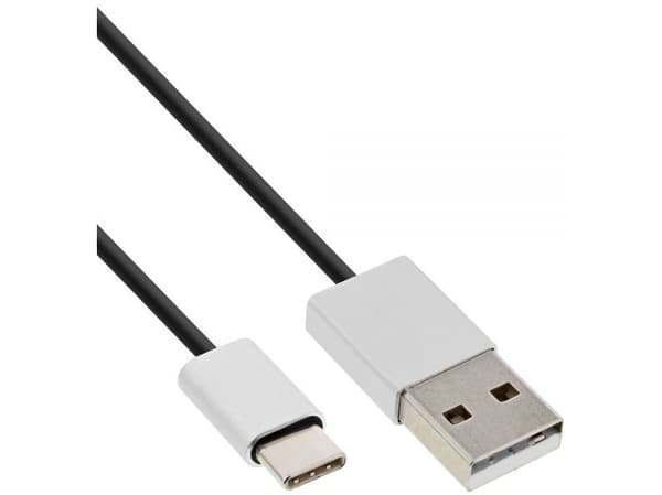 InLine 35835, 5 m, USB A, USB C, USB 2.0, Uros/uros, Musta