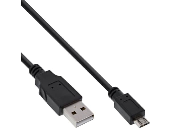 InLine S-31710, 1 m, USB A, Micro-USB B, USB 2.0, Sort