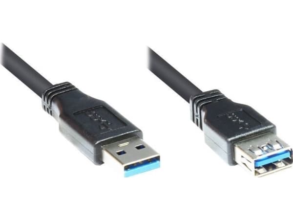 Good Connections USB 3.0 förlängningskabel 5m St. A till Bu. A svart