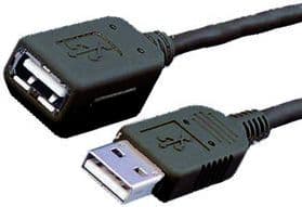 MediaRange MRCS154, 1,8 m, USB A, USB A, USB 2.0, Hane/Hona, Svart