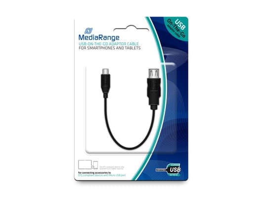 MediaRange MRCS168, 0,2 m, Micro-USB B, USB A, USB 2.0, Hane/Hona, Svart
