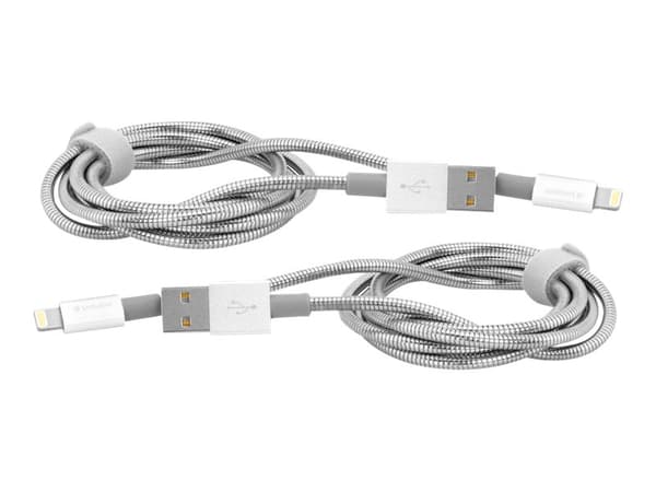 Verbatim 48872, 1 m, Lightning, USB A, Uros, Uros, Ruostumaton teräs, Valkoinen