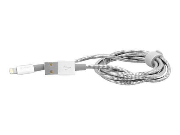 Verbatim 48872, 1 m, Lightning, USB A, Uros, Uros, Ruostumaton teräs, Valkoinen