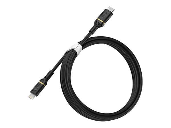OtterBox Standard - Lightning-kabel - Lightning hann til 24 pin USB-C hann - 2 m - svart glimt - USB Power Delivery (60W)