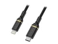 Miniatyrbilde 1 av 3: OtterBox Standard - Lightning-kabel - Lightning hann til 24 pin USB-C hann - 2 m - svart glimt - USB Power Delivery (60W)