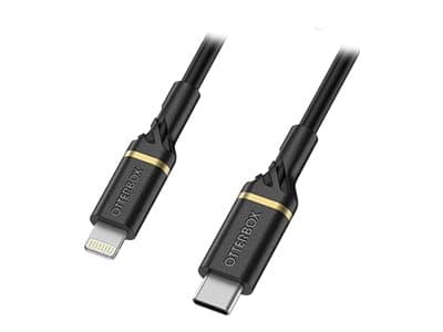 OtterBox Standard - Lightning-kabel - Lightning hann til 24 pin USB-C hann - 2 m - svart glimt - USB Power Delivery (60W)