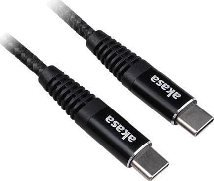 Akasa USB Type C - USB Type C 100W PD -latauskaapeli - musta