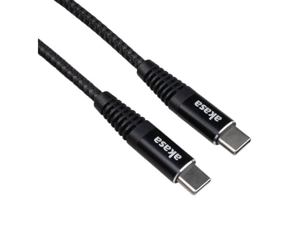 Akasa USB Type C - USB Type C 100W PD -latauskaapeli - musta