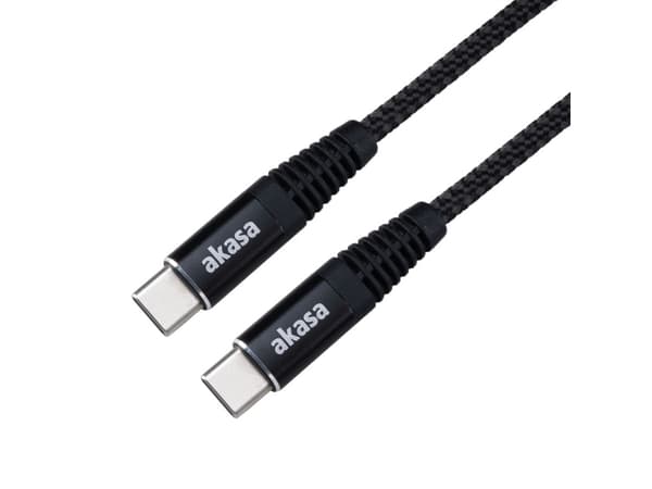 Akasa USB Type C - USB Type C 100W PD -latauskaapeli - musta