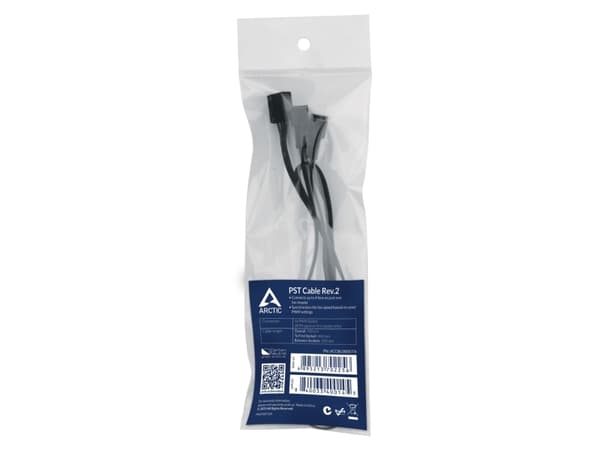 ARCTIC PST Cable Rev.2 - Forlengelseskabel for viftestrømforsyning - 4-pins PWM (hann) til 4-pins PWM (hunn) - 70 cm - svart