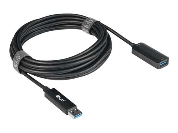CLUB3D USB 3.2 Gen2 Type A Extension Cable 10Gbps M/F 5m/16.40ft, 5 m, USB A, USB A, USB 3.2 Gen 2 (3.1 Gen 2), 10 Mbit/s, Musta