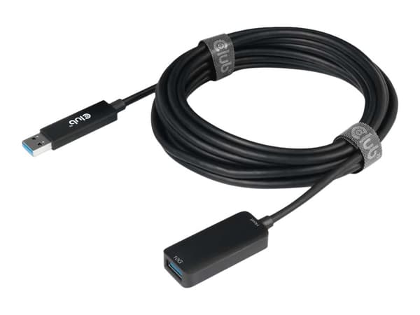 CLUB3D USB 3.2 Gen2 Type A Extension Cable 10Gbps M/F 5m/16.40ft, 5 m, USB A, USB A, USB 3.2 Gen 2 (3.1 Gen 2), 10 Mbit/s, Musta