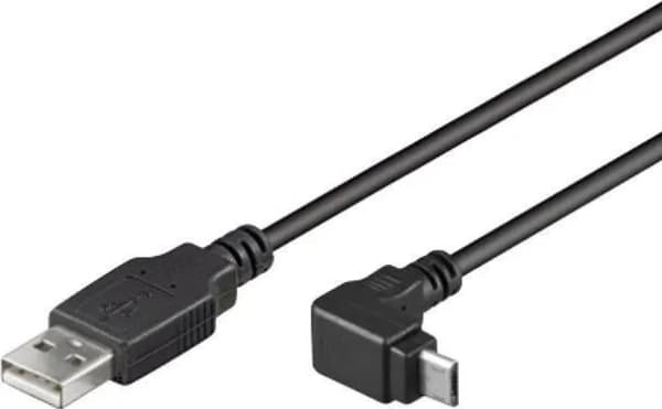 PremiumCord Cable micro USB 2.0, A-B, 90°, 1m