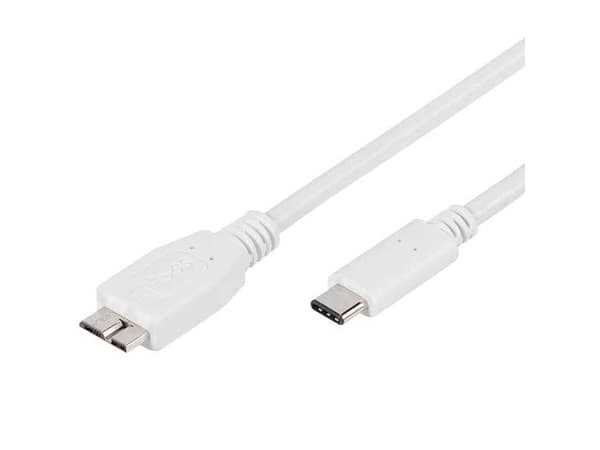 Vivanco USB type-C, 1m, 1 m, USB C, Micro-USB B, USB 3.2 Gen 1 (3.1 Gen 1), Hankjønn/hankjønn, Hvit