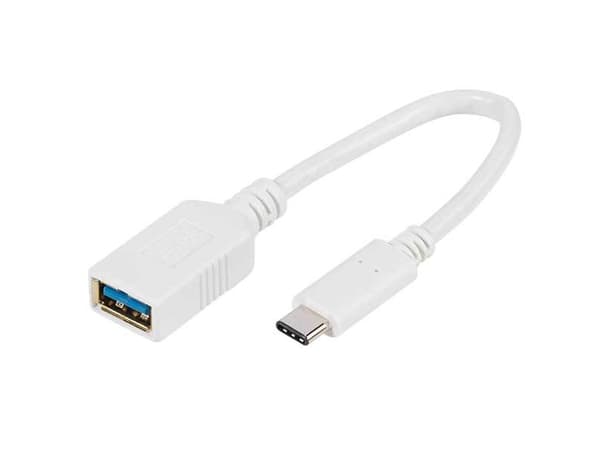 Vivanco USB 3.0 C-A F-M 0.1m, 0,1 m, USB C, USB A, USB 3.2 Gen 1 (3.1 Gen 1), Hankjønn/hunkjønn, Hvit