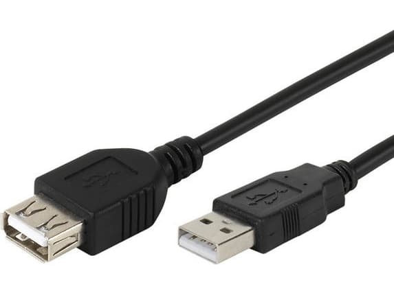 Vivanco USB 2.0, 1.8m, 1,8 m, USB A, USB A, USB 2.0, Hankjønn/hunkjønn, Sort