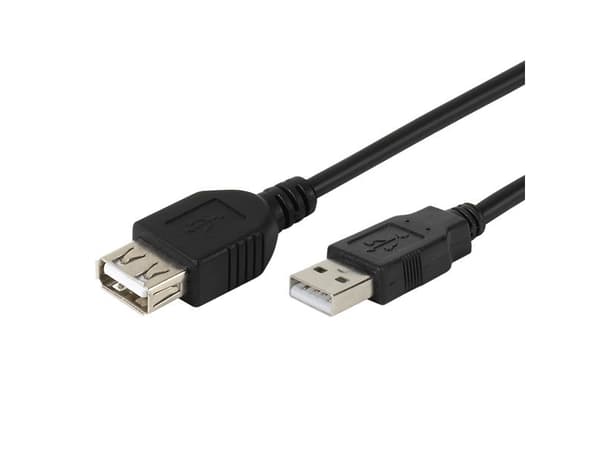 Vivanco USB 2.0, 1.8m, 1,8 m, USB A, USB A, USB 2.0, Hankjønn/hunkjønn, Sort