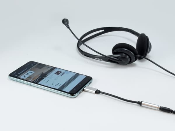 Equip 133474, Sort, Sølv, USB-C, 3,5 mm, 0,15 m, Hankjønn, Hunkjønn