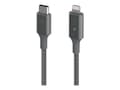 Miniatyrbilde 2 av 5: Belkin BoostCharge Smart - Lightning-kabel - 24 pin USB-C hann til Lightning hann - 1.2 m - grå - Power Delivery-støtte