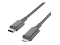 Miniatyrbilde 1 av 5: Belkin BoostCharge Smart - Lightning-kabel - 24 pin USB-C hann til Lightning hann - 1.2 m - grå - Power Delivery-støtte