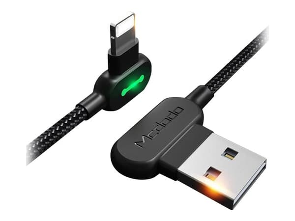Mcdodo - Lightning-kabel - USB-hann vinklet til Lightning-hann-vinklet - 1,2 m - svart
