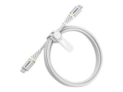 OtterBox Premium - USB-kabel - 24 pin USB-C (hane) till 24 pin USB-C (hane) - 1 m - molnhimmelfärgad vit