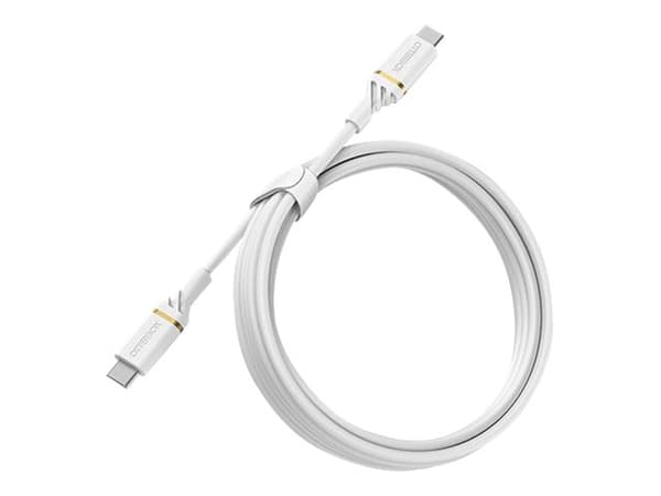 OtterBox Standard - USB-kaapeli - 24-nastainen USB-C (uros) - 24-nastainen USB-C (uros) - USB 2.0 - 3 A - 2 m - Power Delivery -tuki - pölypilvi valk