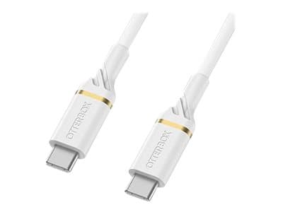 OtterBox Standard - USB-kaapeli - 24-nastainen USB-C (uros) - 24-nastainen USB-C (uros) - USB 2.0 - 3 A - 2 m - Power Delivery -tuki - pölypilvi valk