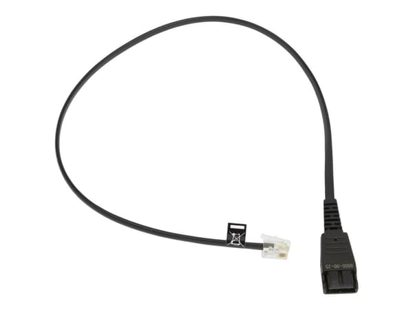 Jabra 8800-00-25, 0,5 m, QD, RJ-10, Musta, Uros, Uros
