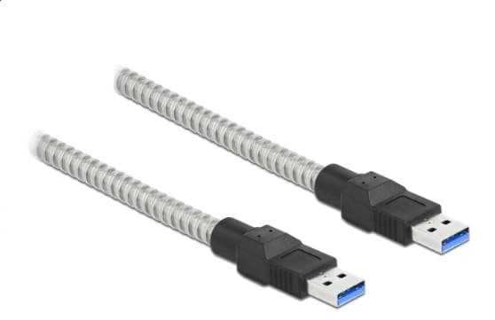 Delock - USB-kabel - USB Type A (han) til USB Type A (han) - USB 3.2 Gen 1 - 1 m - silver