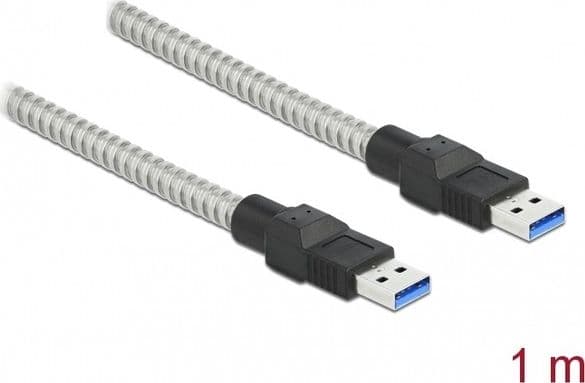 Delock - USB-kabel - USB Type A (han) til USB Type A (han) - USB 3.2 Gen 1 - 1 m - silver