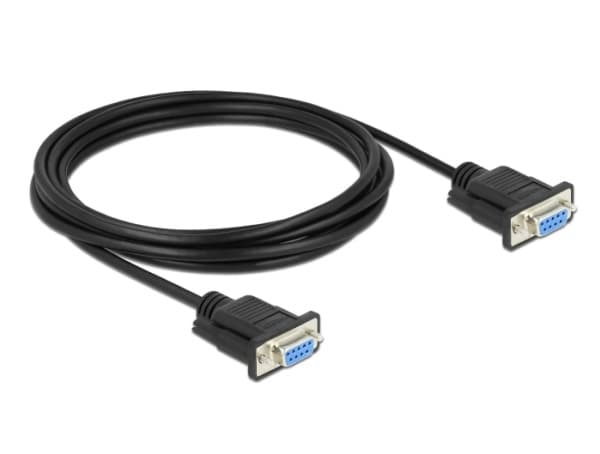 Delock - Seriell kabel - DB-9 (hunn) til DB-9 (hunn) - 3 m - tommelskruer - svart