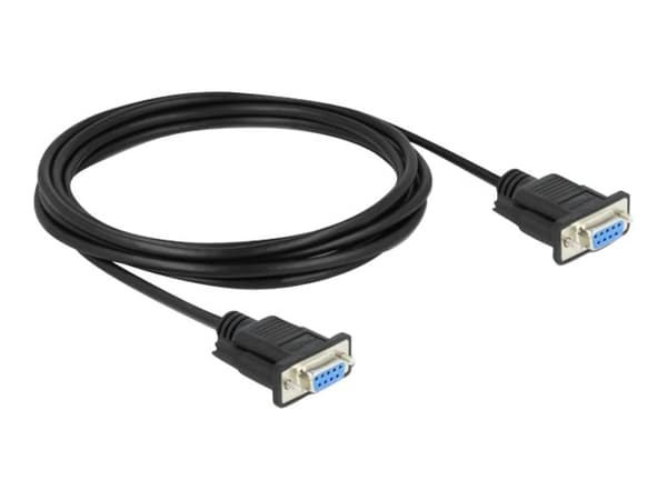 Delock - Seriell kabel - DB-9 (hunn) til DB-9 (hunn) - 3 m - tommelskruer - svart