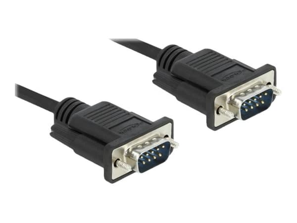 Delock - Seriell kabel - DB-9 (hann) til DB-9 (hann) - 3 m - tommelskruer - svart