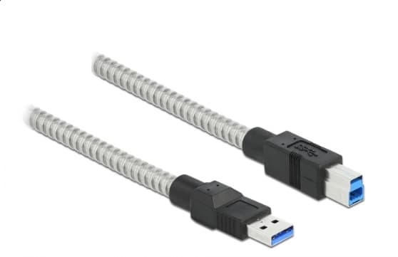 Delock - USB-kaapeli - USB Type A (han) til USB Type B (han) - USB 3.2 Gen 1 - 1 m - sølv - sølv
