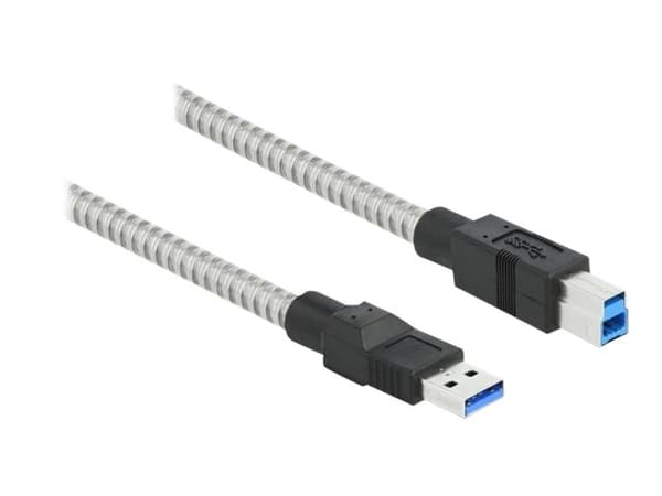 Delock - USB-kaapeli - USB Type A (han) til USB Type B (han) - USB 3.2 Gen 1 - 1 m - sølv - sølv