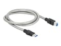 Pikkukuva 1 / 5: Delock - USB-kaapeli - USB Type A (han) til USB Type B (han) - USB 3.2 Gen 1 - 1 m - sølv - sølv