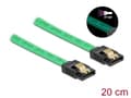 Miniatyrbild 4 av 5: Delock SATA 6 Gb/s Cable UV glow effect - SATA-kabel - Serial ATA 150/300/600 - SATA till SATA - 20 cm - grön
