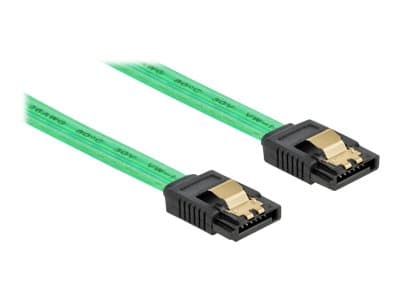 Delock SATA 6 Gb/s Cable UV glow effect - SATA-kabel - Serial ATA 150/300/600 - SATA till SATA - 20 cm - grön