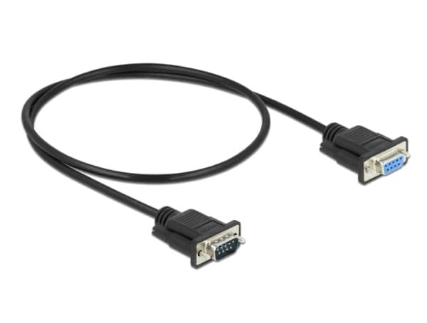 DeLOCK 86613, Musta, 0,5 m, RS-232, RS-232, Uros, Naaras