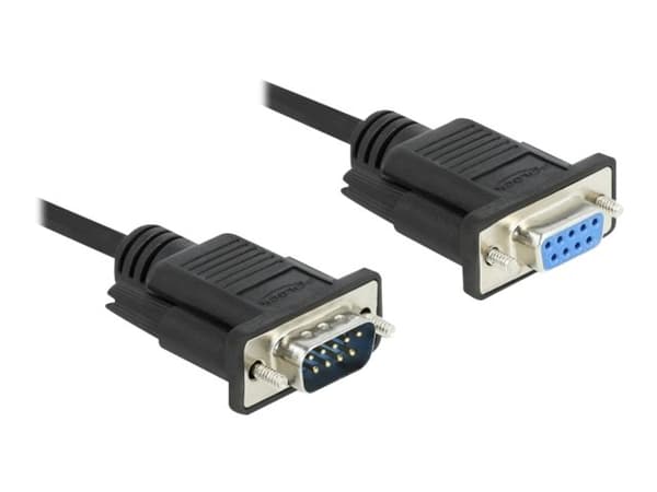 DeLOCK 86613, Musta, 0,5 m, RS-232, RS-232, Uros, Naaras