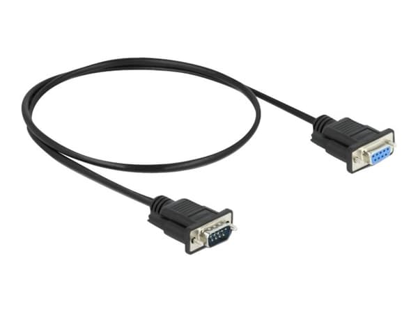 DeLOCK 86613, Musta, 0,5 m, RS-232, RS-232, Uros, Naaras