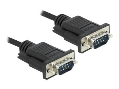 Delock - Seriell kabel - DB-9 (hane) till DB-9 (hane) - 2 m - tumskruvar - svart